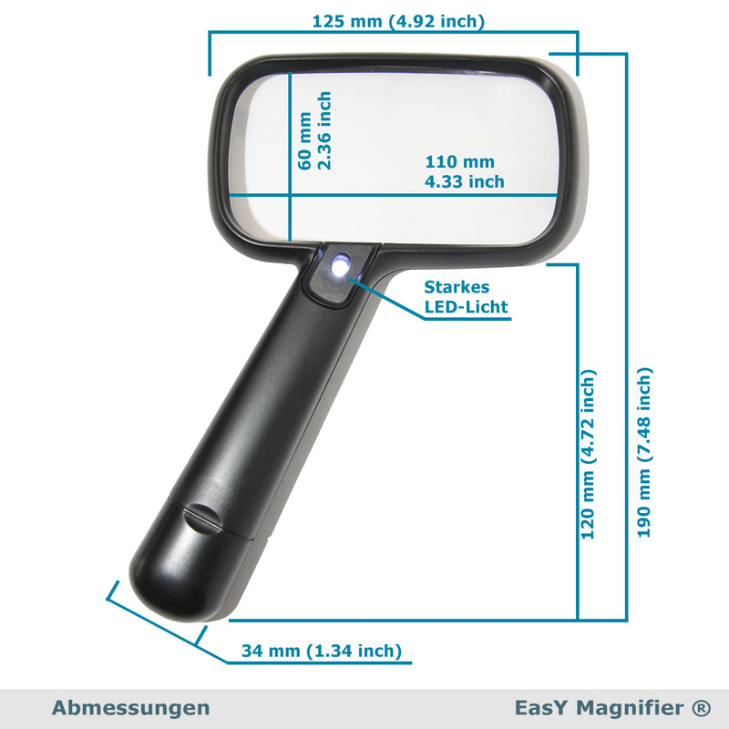 easy magnifier große rechteckige leselupen abmessungen