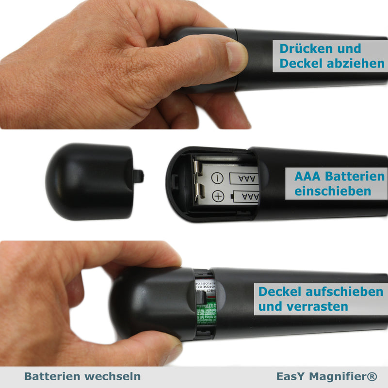 easy magnifier große rechteckige leselupe batterien